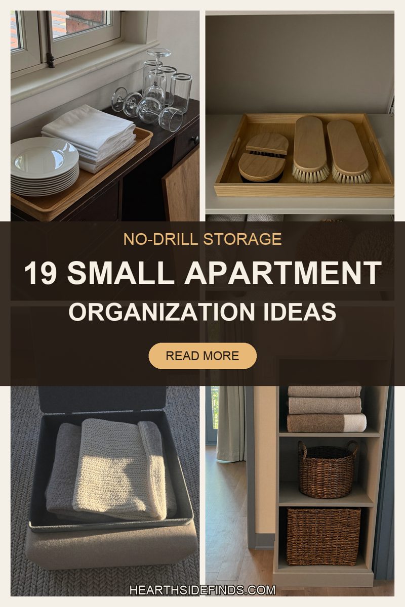 small apartment closets, bathrooms, entryways and bedrooms organized with bins, racks, hooks and baskets